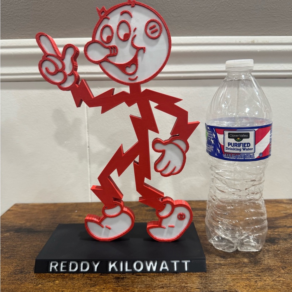 11” Reddy Kilowatt Figure on Base Electrical Company Mascot Retro Office gift
